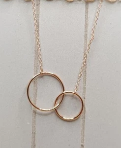 Dear Ava Halskette zwei Kreise roségoldfarben Damen Patin Schmuck Geschenk - Bild 1 von 5