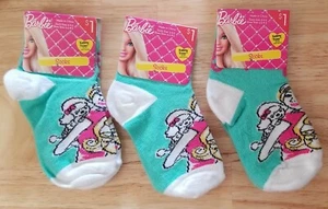 NWT Barbie Safety Toes Socks Sz 5-6.5 Shoe Sz 5.5-8.5 (3 Pairs) - Picture 1 of 3