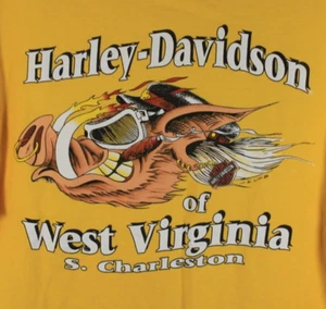 Harley Davidson Motorcycles Biker Graphic T Shirt Pig Hog West Virginia XL USA - Picture 1 of 6