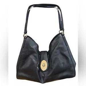 Coach Madison Carlyle Leather Satchel Shoulder Bag Black - Picture 1 of 6