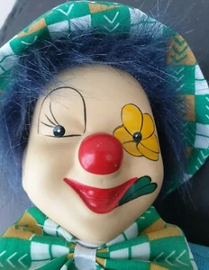 Porcelain Antique Vintage Clockwork Clown Toy. Musical & Movement When Wound Up. - Picture 1 of 7