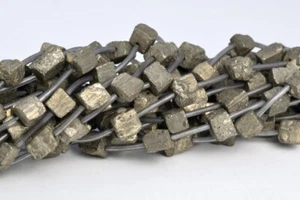 8-10 mm Kupfer Pyrit Perlen Sechseck Würfel Qualität AAA natürliche lose Perlen - Bild 1 von 4