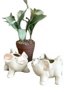 Vtg Pair of Shawnee Pottery Cute Pig/Piglet Ceramic Creamer & Sugar , 4" Long ea - Picture 1 of 10