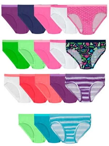Fruit of the Loom Girls Eversoft Hipster Underwear, 14+4 Bonus Pack, Sizes 4-16 - Picture 1 of 2