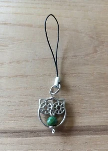 Joli hibou téléphone portable breloque sangle Kindle AirPod porte-clés interrupteur fermeture à glissière tirer cadeau - Photo 1/1