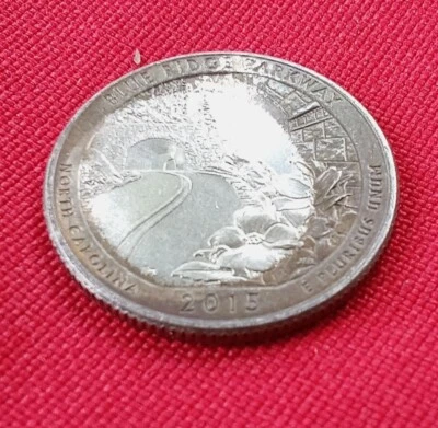 2015 D  Washington Blue Ridge Parkway Quarter Rev.  Missing Clad Layer VR Coin. - Image 1 of 4