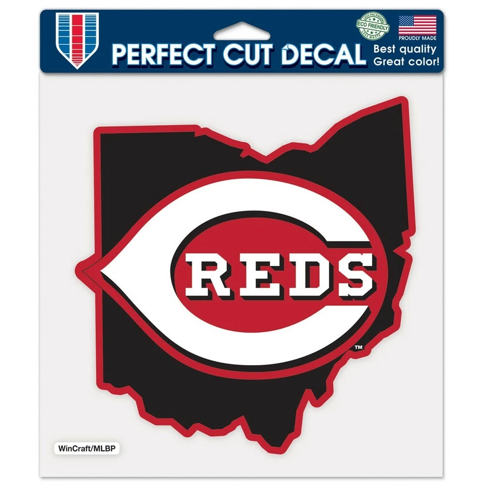 CINCINNATI REDS STATE SHAPED 8"X8" COLOR DIE CUT DECAL BRAND NEW WINCRAFT 👀 - Image 1 of 1