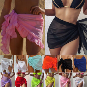 Womens Sarong Dress Swimwear Bikini Beach Wear Cover Up Swimsuit Wrap Skirt UK
