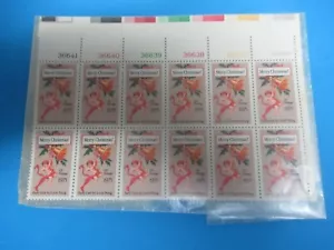 US BRIEFMARKE 1580 Platte 12er Block Frohe Weihnachten 10c postfrisch 1975 kostenloser Versand - Bild 1 von 3