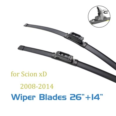 2pcs for Scion xD 2008-2014 Wipers Blade for My Car J Hook 26 and 14 Front - Изображение 1 из 4