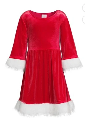 🎅 Girls Santa Christmas 🎄 Dress Red With White Trim Size 7/8 🎅 - Image 1 of 3