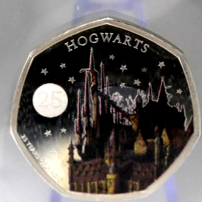 Hogwarts Silver 25 Years of Magic .925 Sterling Silver - Colorized 2022 - Image 1 of 4
