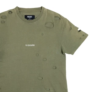 10.Deep Distressed T-Shirt Khaki Men’s Small Streetwear 1X.DXXP Logo - Picture 1 of 9