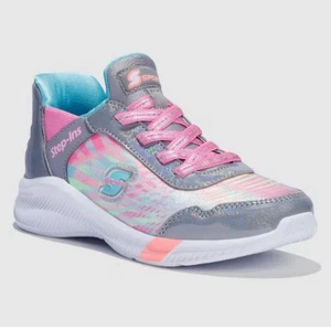 S Sport By Skechers Kids, Step-Ins Shoes, Gray/Pink Size 1 Memory Foam Insoles - Picture 1 of 7