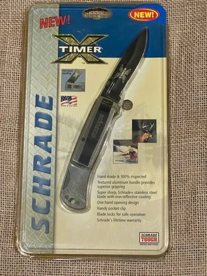 CUCHILLO DE BLOQUEO DE ALUMINIO DE GRADO AERONÁUTICO MECANIZADO X-Timer 60TXCP 2003 Schrade EE. UU. Foto 1 de 4