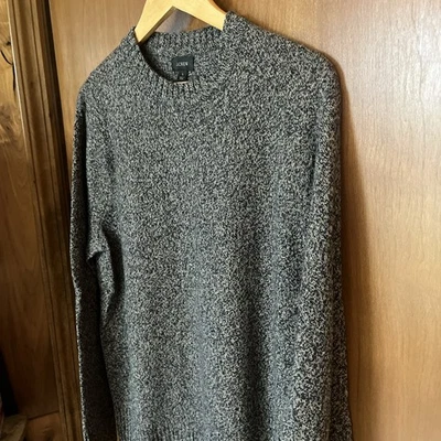 J Crew Sweater Adult Large  Blue Tan Wool Crew Neck Rugged Merino Blend Knit - Image 1 of 4