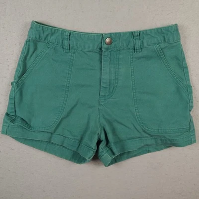 Pantalones Cortos Patagonia Stand Up Para Mujer 2 Verdes Exterior Senderismo Lona 3" Entrepierna Orgánicos Foto 1 de 4