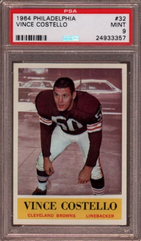 1964 PHILADELPHIA # 32 VINCE COSTELLO ☆RARE☆ CLEVELAND BROWNS PSA 9 MINT - Image 1 of 1