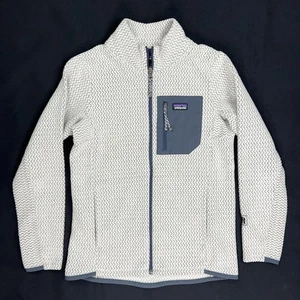 Patagonia R1 Air Full-Zip Fleece Jacket Kids L Large Wool White Hiking - Picture 1 of 13
