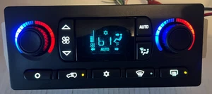 *REBUILT* WHITE LED CLIMATE CTRL 03-06 TAHOE YUKON ESCALADE SILVERADO W/REAR DEF - Picture 1 of 5