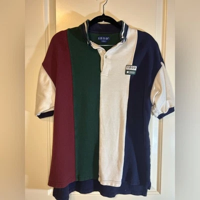 Polo vintage IZOD multicolor bloque Foto 1 de 4
