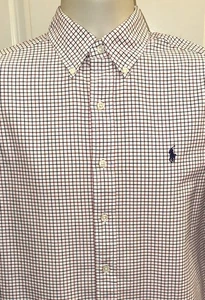 Camisa Ralph Lauren Para Hombre Azul y Rojo A Cuadros Calce Clásico L/S Abotonada Talla S - Imagen 1 de 3