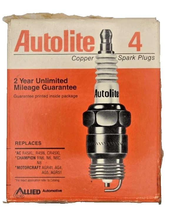 Bujías Autolite Nº 405 punta estándar NOS 4 pack cobre cristal sello 14mm Foto 1 de 4