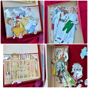50er 60er Jahre 8 Papierpuppen über 175+ Zubehör Konvolut - Bild 1 von 17