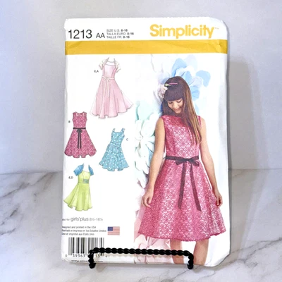 Simplicity 1213 Sleeveless, Casual & Formal Dress & Shrug Girls' PLUS 8 -16 - Image 1 of 4