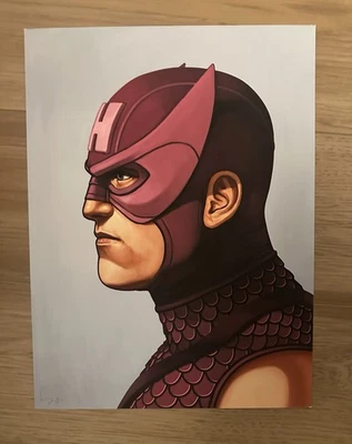 HAWKEYE por Mike Mitchell - Retrato Marvel - Mondo - 12x16 - Firmado/# - 2014 Foto 1 de 2