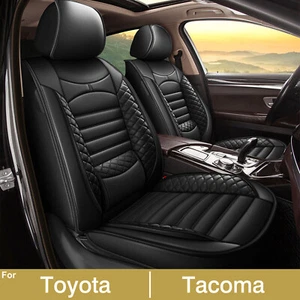 Faux Leather Car 2-Seat Covers For TOYOTA Tacoma Crew Cab 4-Door 2007-2024 Front - Picture 1 of 6
