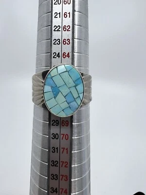 Jay King Sleeping Beauty Turquoise Mosaic Sterling 925 Ring Size 12 NWT 453589 - Image 1 of 4