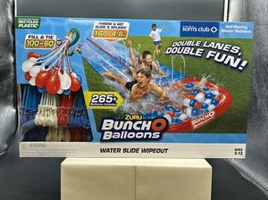 ZURU Large 2 Lane Water Slide With 8 Bunch O Balloons Red White Blue - Picture 1 of 10