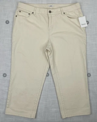 Bermudas cortas de mezclilla elásticas marfil Liz & Co para mujer talla 12 nuevas con etiquetas Foto 1 de 4