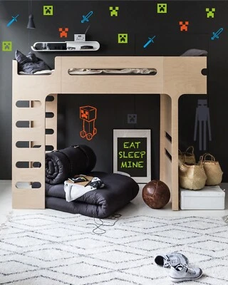 Minecraft PIXELS Endgame Creeper Sticker Bedroom Mural Decal Bundle - Image 1 of 4