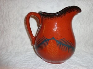 Ned Foltz Pottery Pine Cone Decorated Pitcher, Signed & Dated 1995, j - Picture 1 of 7
