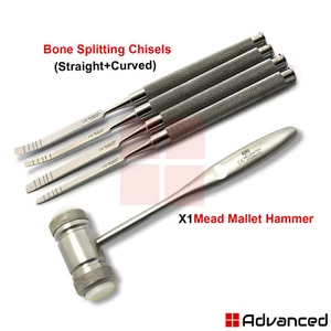 Dental Osteotome Bone Ridge Expansion Chisels Extraction Surgical Mallet Hammer - Picture 1 of 6