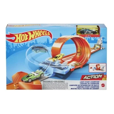 Hot Wheels Loop Stunt Champion Track Set with Dual-Track Loop, Dual Launch,... - Image 1 of 4