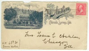 1899 Colorado Springs Antlers Hotel illustrated cover - flag cancel - Picture 1 of 1