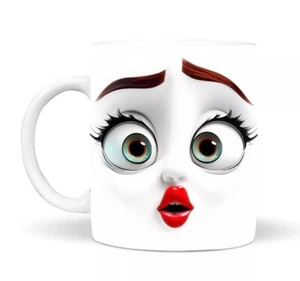 Niedliches junges Mädchen schockiertes Gesicht Becher Kaffee/Tee Keramik 11 Unzen Geburtstag Geschenk Büro - Bild 1 von 7