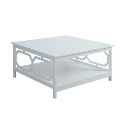 Mesa de centro Convenience Concept 17,75 x 35,5 x 35,5" mediana madera maciza blanca Foto 1 de 4