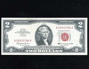 1963 United States 2 Dollar Note S/N A08932394A - Picture 1 of 2