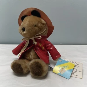 De colección Eden Toys 1975/1985 9” Oso Paddington Peluche en Sombrero Rojo y Abrigo - Imagen 1 de 17