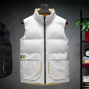 Men Padded Puffer Quilted Waistcoat Vest Tank Tops Gilet Retro Fashion - Picture 1 of 11