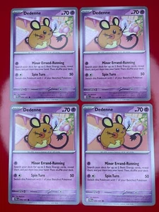 4X Pokemon TCG Dedenne 036/091 Paldean Fates Regular Uncommon English 2024 NM - Picture 1 of 1