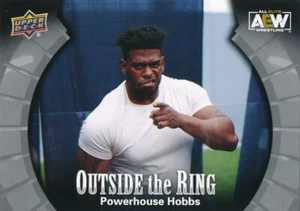 POWERHOUSE HOBBS OTR-9 2022 Upper Deck AEW Wrestling SILVER OUTSIDE THE RING - Picture 1 of 2