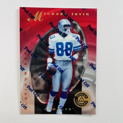1997 Pinnacle Totally Certified Platinum Red Michael Irvin /4999 - Image 1 of 2