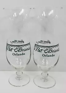 Pat O'Briens! Orlando Hurrican Glass 10" Lote Juego de 2 "¡Diviértete!" - Imagen 1 de 5