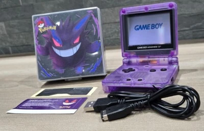 Nintendo Gameboy Advance SP Gengar Pokémon Reshell *Glass Screen & New Battery* - Image 1 of 4