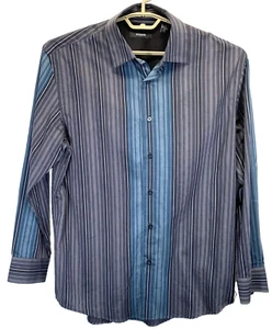 Alfani Men' Dress Shirt Sz Large Stripped Long Sleeve Spread Collar RN130218 NWT - Picture 1 of 8